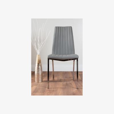 The Range Novara White High Gloss 120cm Dining Table  6 Isco Chairs - Grey