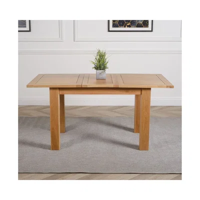The Range Hampton 120-160cm Oak Extending Dining Table + 6 Washington Leather Chairs - Red