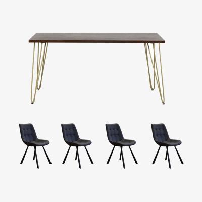 The Range Dallas Dark Mango Wood Rectangular Dining Table Set With 4 Chairs - Dark Wood