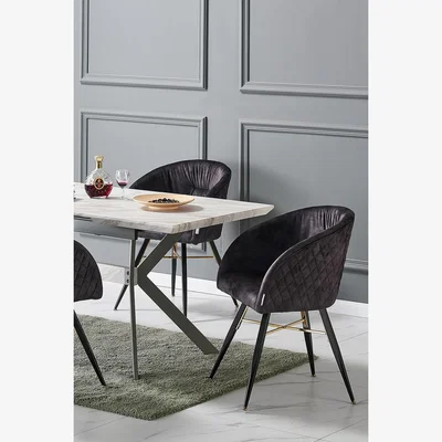 The Range Vittorio Duke LUX Dining Set with a Table and Chairs Set of 4 - Pink