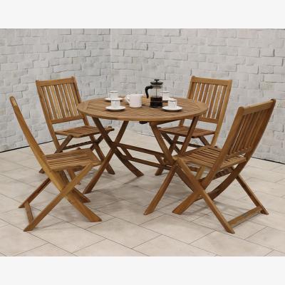 The Range Brooklyn Table with 4 x Manhattan Chairs - Brown