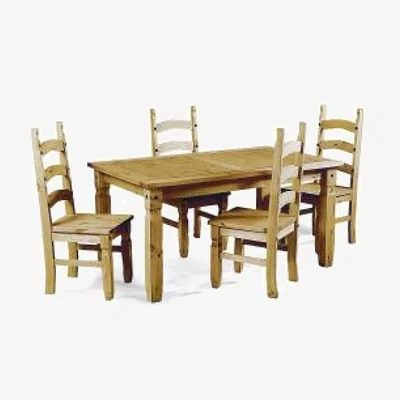 The Range Corona 5ft Table  4 Chairs - Antique Wax