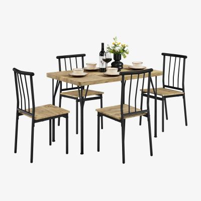 The Range Set of 5 Rectangular Dining Table Set - Brown