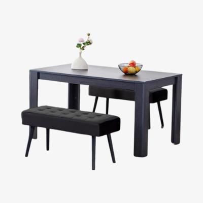 The Range Wooden Dark Grey Arrow Design Dining Set with Velvet Chairs  Benches - Black
