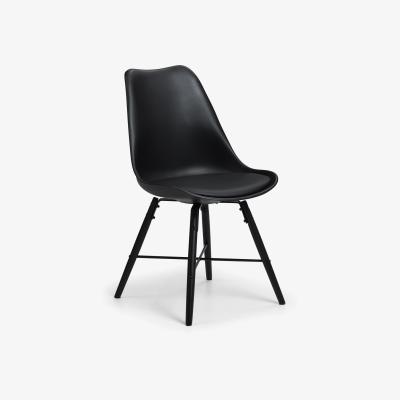 The Range Lennox Square Table and Kari Chairs Set - Black