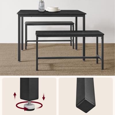 The Range Dining Table with 2 Benches, Kitchen Table Set - Black