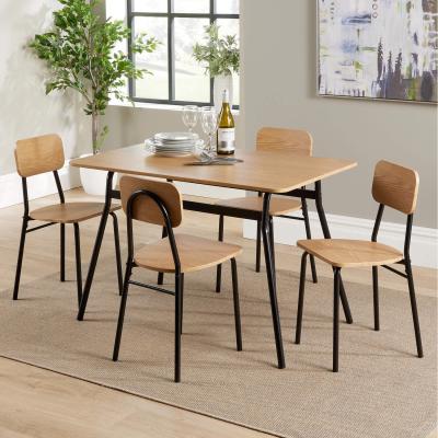 The Range Harlow Table and 4 Chair Dining Set - Oak effect