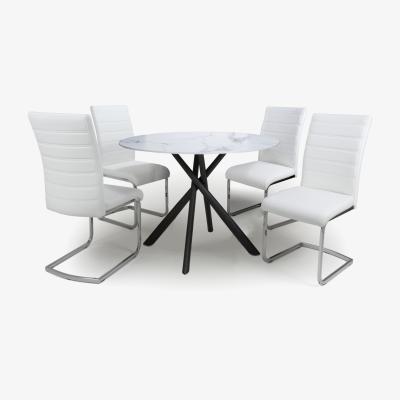 The Range Avesta White and Callisto Dining Set - White