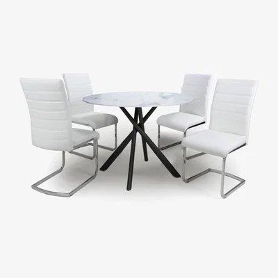 The Range Avesta White and Callisto Dining Set - White