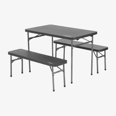 The Range Coleman Pack-Away Table And Bench Set Black - Black