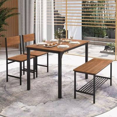 The Range 4PCS Dining Table  Chair Set Kitchen Furniture - Brown and black