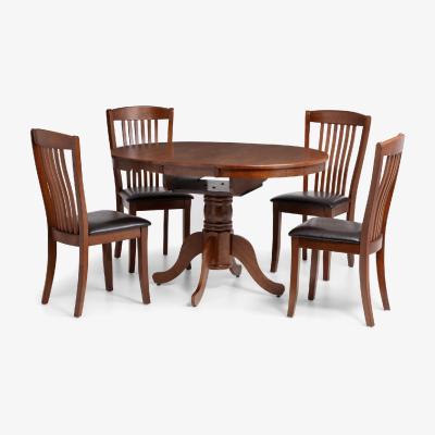 The Range Canterbury Round Extending Table and Chairs Set - Brown