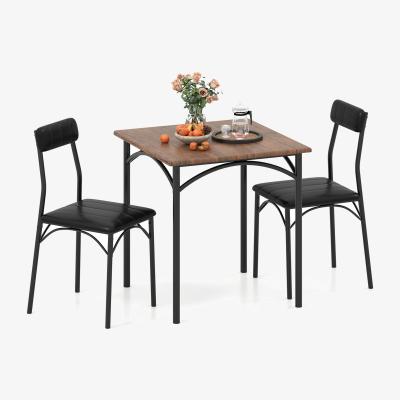 The Range 3-Piece Modern Dining Table Set - Brown