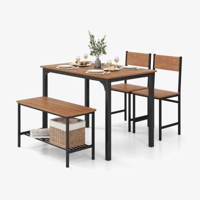 The Range 4-Piece Dining Table and Chair Set - Brown