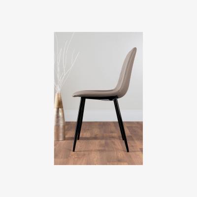 The Range Giovani Round BLACK 120cm Table 4 Corona Black Leg Chairs - Cappuccino