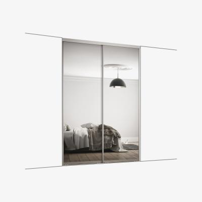 The Range Spacepro Frame & 914mm Mirrored Contour Sliding Door Kit - Silver / 2
