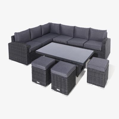 The Range Thornbury Corner Rattan Dining Set - Grey