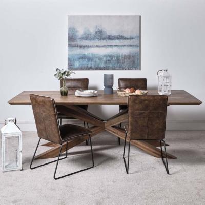 The Range Harlow 240cm Dining Table  4 Hardy Dining Chairs - Dark Brown