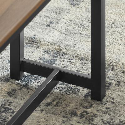 The Range SoBuy Modern Industrial Dining Dining Set Table and 2 Benches - Brown