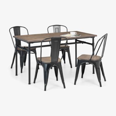 The Range Carnegie Dining Table and Grafton Chairs Set - Brown
