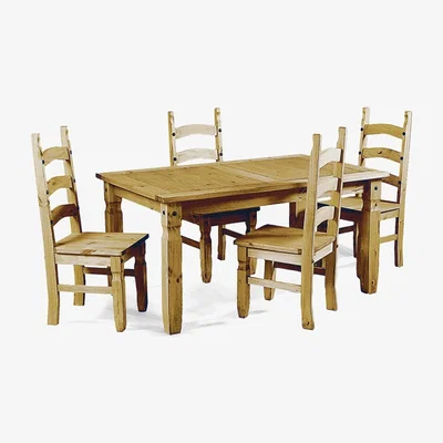 The Range Corona Small Extending Table  4 Chairs - Antique Wax