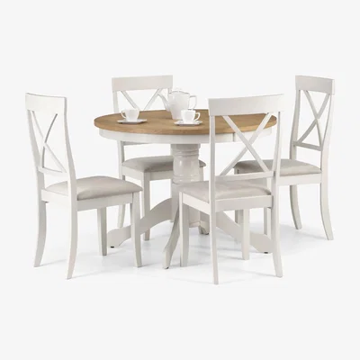 The Range Davenport Round Dining Table and 4 Chair Set