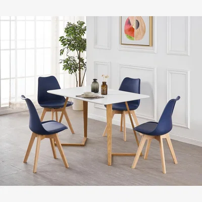The Range Lorenzo Dallas Dining Set includes a Table with 4 Chairs - Blue
