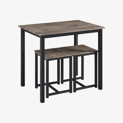 The Range Industrial 3-Piece Dining Table Set - Drift Brown