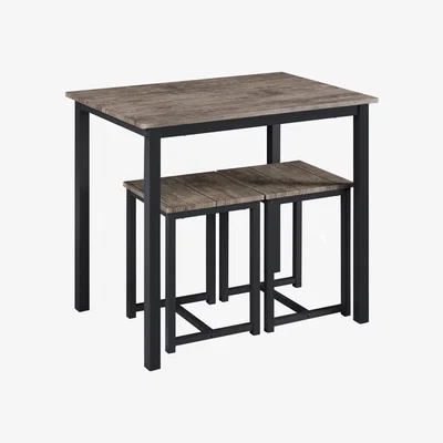 The Range Industrial 3-Piece Dining Table Set - Drift Brown
