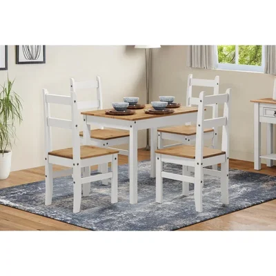 The Range Mercers Furniture Corona Budget Dining Set - Distressed White Wax