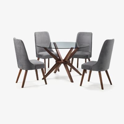 The Range Chelsea 120cm Table and Huxley Chairs Set - Grey