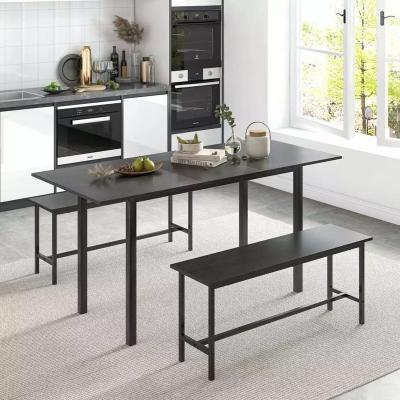 The Range 160cm Dining Table and Benches - Black