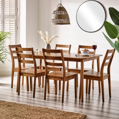 The Range Lynton Large Walnut Colour Wooden Dining Table And 6 Dining Chairs - Walnut