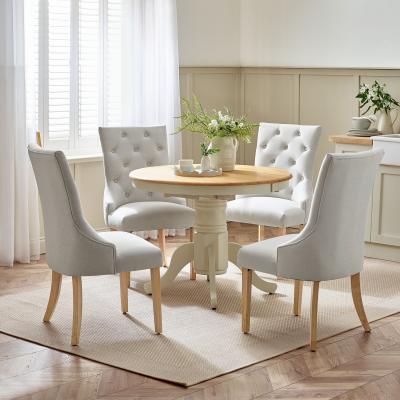 The Range Padstow Wooden Extending Dining Table  4 Belgravia Chairs - Cream