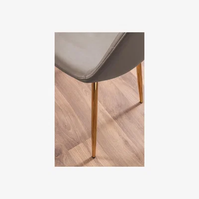 The Range Vogue Round Dining Table  4 Corona Gold Dining Chairs Set - Yellow