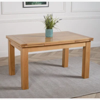 The Range Richmond 140-220cm Oak Extending Dining Table + 8 Washington Leather Chairs - Red