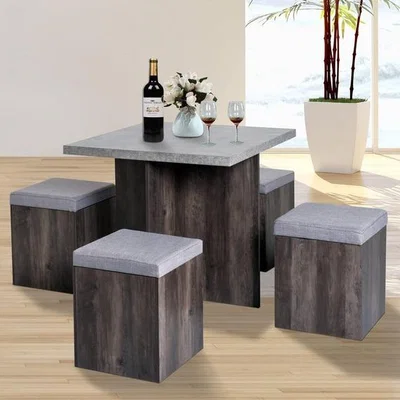 The Range 5 Piece Dining Set - Grey