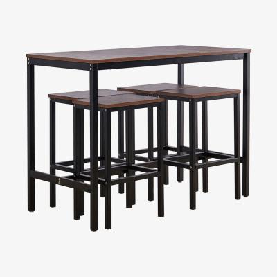 The Range Set of 5pcs Dining Table Set - Brown