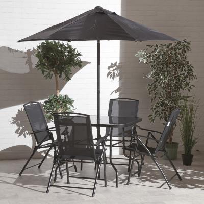 The Range 6pc New Memphis Steel Dining Set - Black