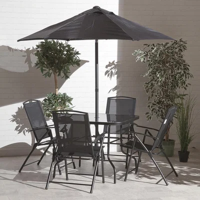 The Range 6pc New Memphis Steel Dining Set - Black