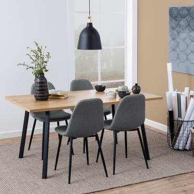 The Range Cenny Dining Table and Wilma Dining Chair Set - Oak
