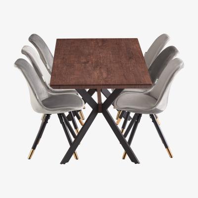 The Range Sofia Blaze LUX Dining Set with an Extendable Table and 6 Chairs - Dark Grey