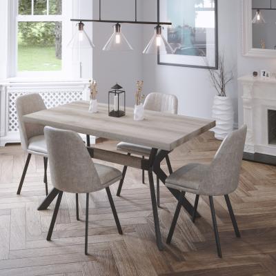The Range Kendal 1.4 Table and Julia Chairs Dining Set - Light Brown