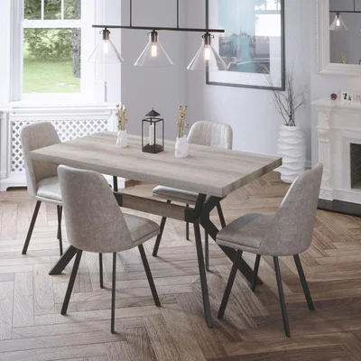 The Range Kendal 1.4 Table and Julia Chairs Dining Set - Light Brown