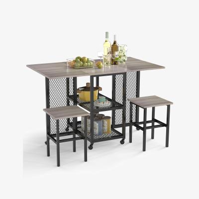 The Range Drop Leaf Expandable Dining Table Set - Grey