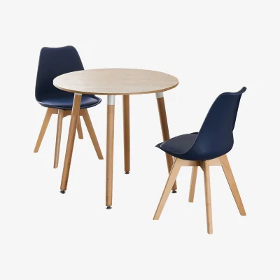 The Range Round Lorenzo Dining Set Includes a Table and Chairs Set of 2