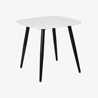 The Range Aspen Set with Square White Table and 4 Curve Plastic Chairs  - Blue