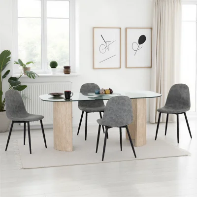 The Range Modena Dining Set with Athens Chairs - Grey