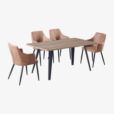 The Range Zarah Rocco Dining Set with a Table and 4 Chairs - Beige