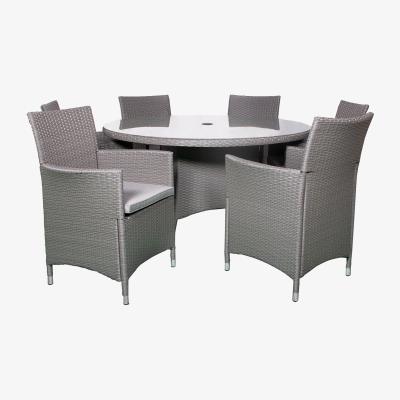 The Range Nevada Grey 6 Seater KD Round Dining Set - Grey